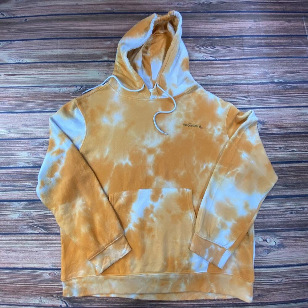 The Simpsons Hoodie Orange Bart Skeleton Skater Tie Dye Size 2XL